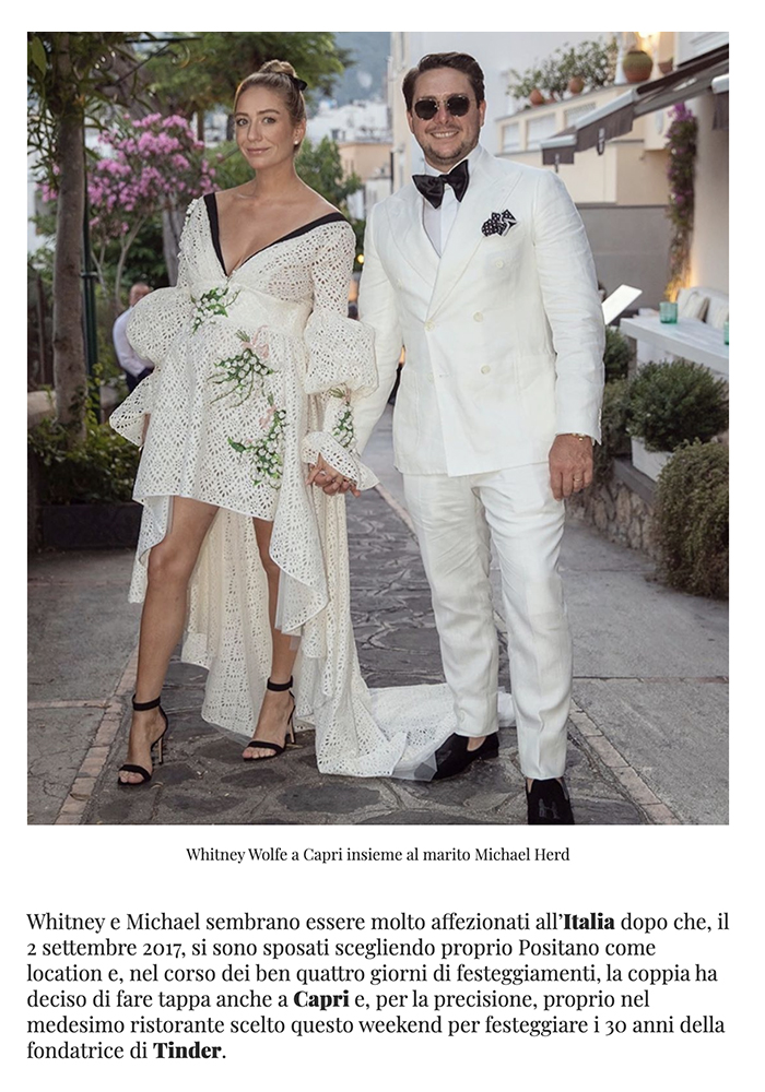 Whitney Wolfe Festeggia I 30 Anni a Capri — Tabloit, Sugokuii Events